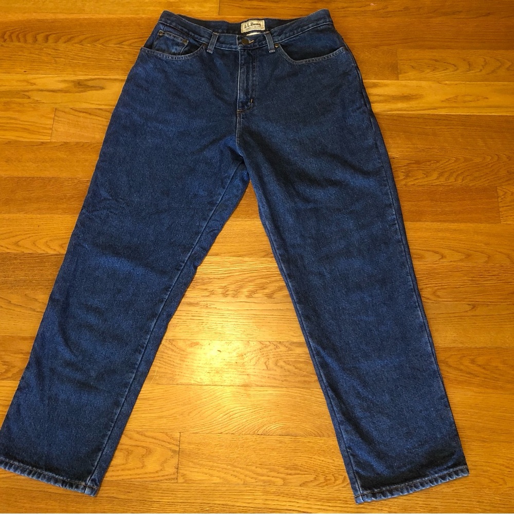 Ll Bean Size 12 Petite Lined Jeans Original Fit Relaxed